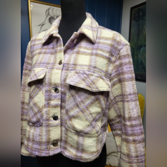 Zara Thick Cropped Flannel Size S - Picture 3 of 7